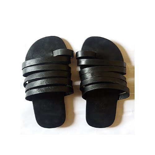 Men's Crossed Slippers - Black