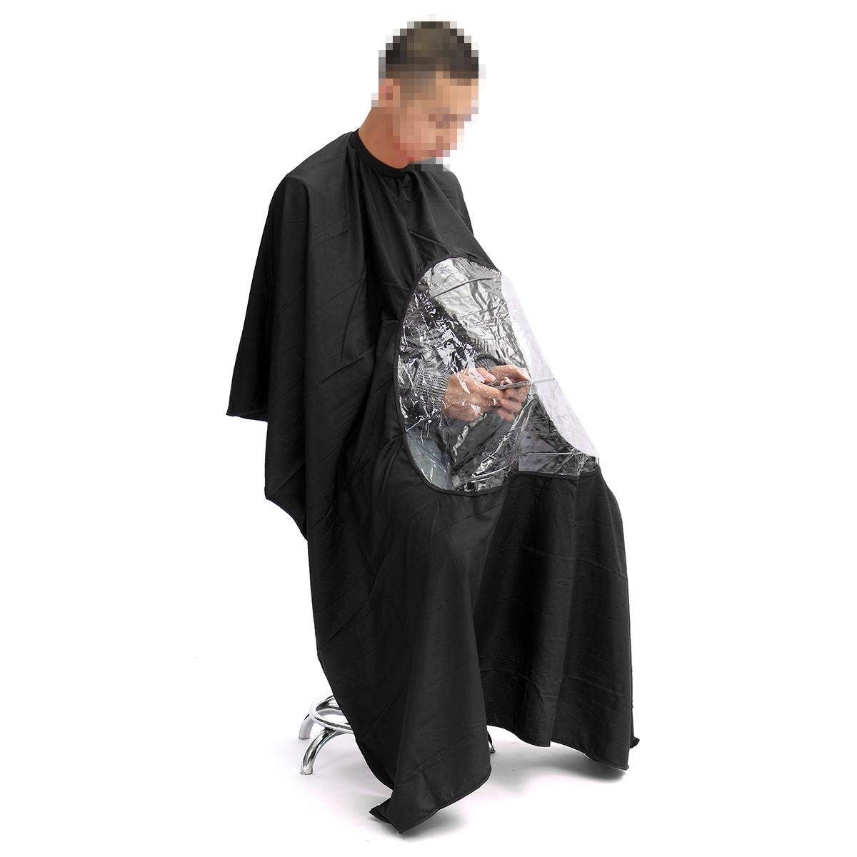 Transparent Hair Salon Capes Barber Shampoo Cape Haircut Apron Cloth Black