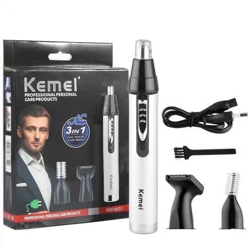 Kemei - 3 In 1 Rechargeable Nose Ear Beard & Hair Shaver(KM-6651)