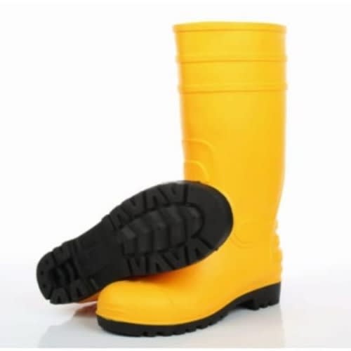 Rubber Rain Boot With Safety Tone - Yellow