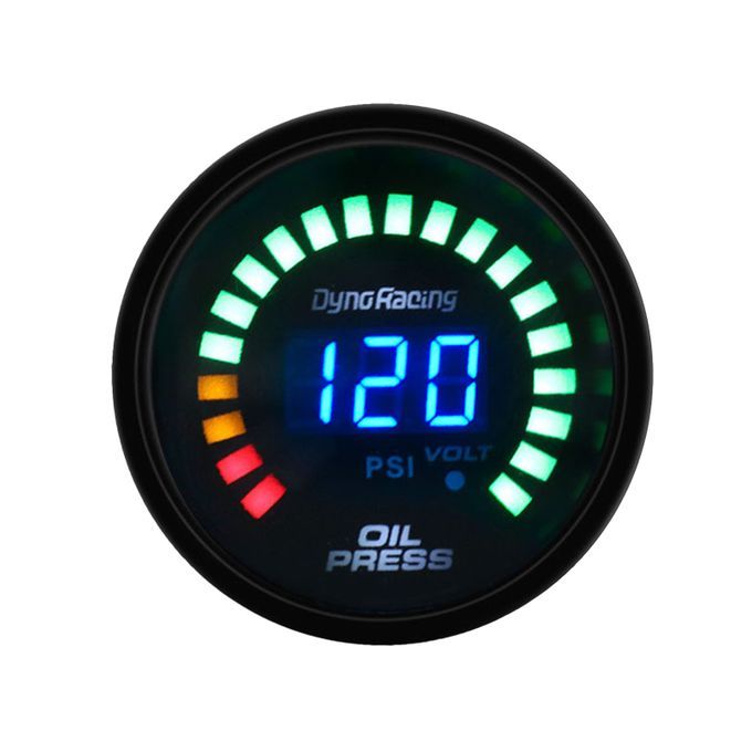 Oil Pressure Meter 2-Inch Sturdy Lightweight Blue LED-Black