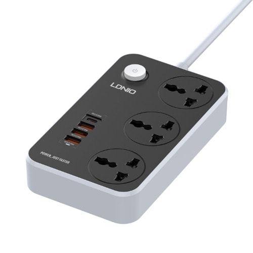 3 Socket - 20W PD + 3 USB Port QC3.0