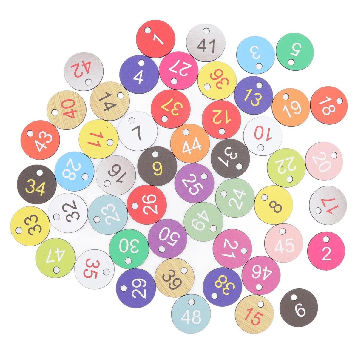 Number Tags Multifunctional Round Number Labels Plastic Colorful Lightweight with Small Holes for Livestock Farming