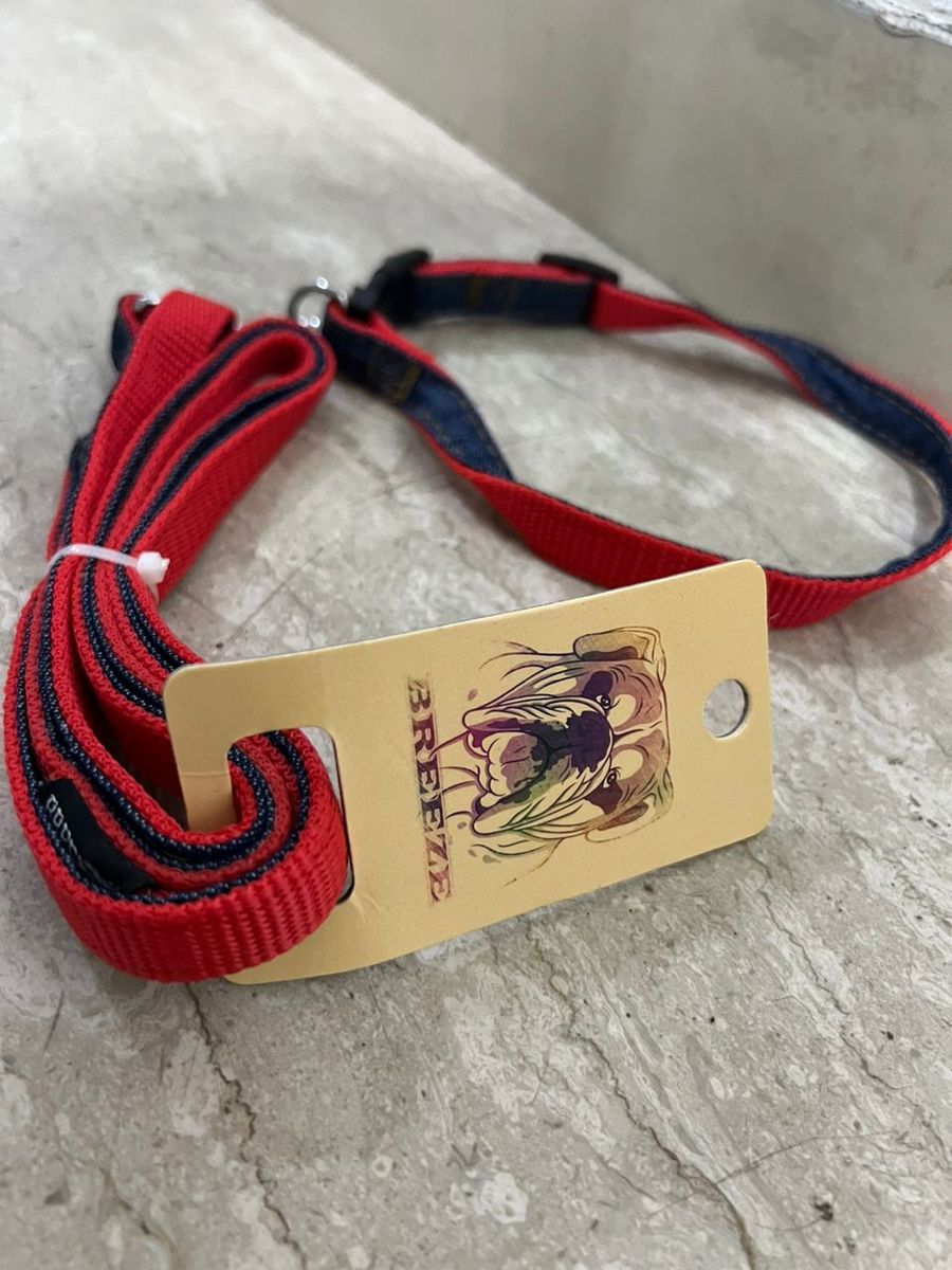 Denim Small Dog And Cat Leash And Collar