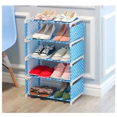 5 Layers Simple Shoe Rack Shelf - Blue