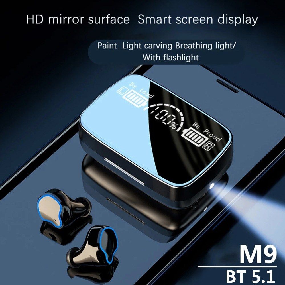 M9 TWS BT5.1 Wireless Earphones Sports Headset LED Display