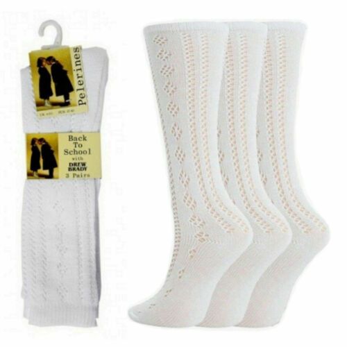 Back To School Girls Socks - 3 In 1 - White