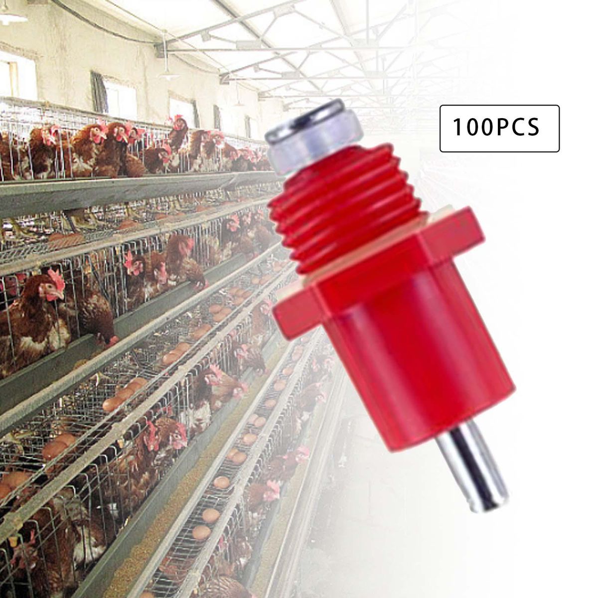 100 Pieces Automatic Poultry Water Drinker Screw Style