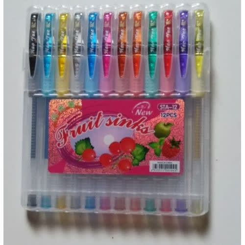 Glitter Gel Pens Assorted Colors - 12 Pieces