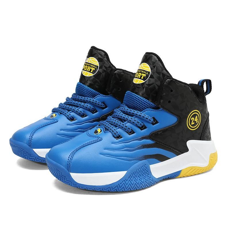 Boys basketball shoes leather sneakers basketball shoes Blue