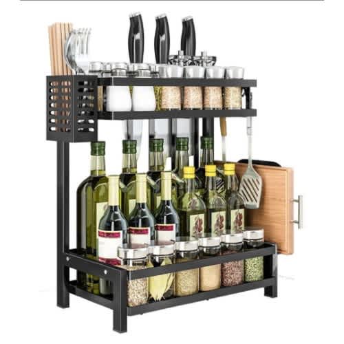 2 Layer Multifunctional Shelf Organizer for Kitchen Storage