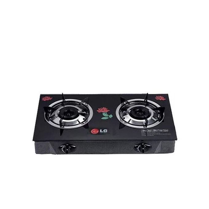 LG Glass Thick Table Top Double Burner WITH Auto Ignition