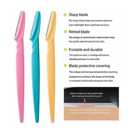 Tinkle Eyebrow Razor Trimmer - 3 Pieces  - Multicolor