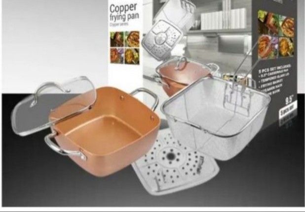 Nonstick Cooking Copper Pan.- 24cm