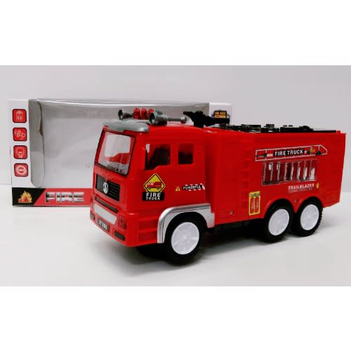 Electric Fire Truck Kids Toy - With Bright Flashing 4d Lights  Real Siren Sounds