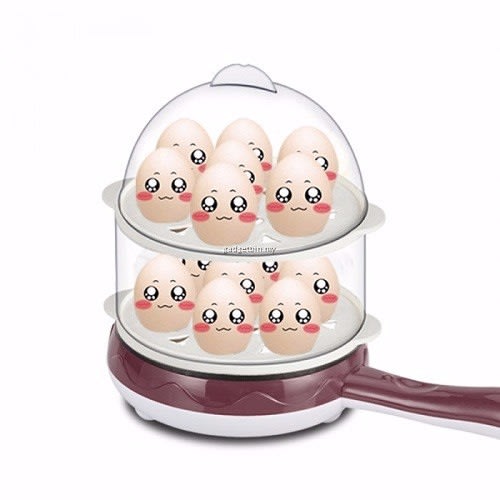 14 Slots Electric Egg Poacher Boiler + Fry Pan