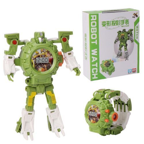 Free Spirit Children Trasformation Wristwatch Toy Cartoon Projection Watches Kids Xmas Gifts Robot Transformation Toys