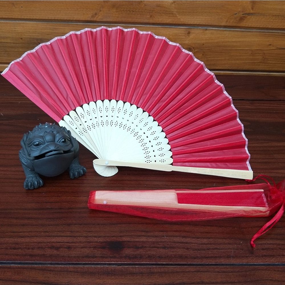 Folding Held Spun Chinese Silk Black Party Favor #02 Painting Hand Writing Calligraphy Bamboo Dancing Wedding Fan Fans