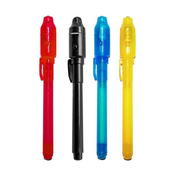 4/7pcs 2 In 1 Luminous Light Invisible Ink Pen Uv