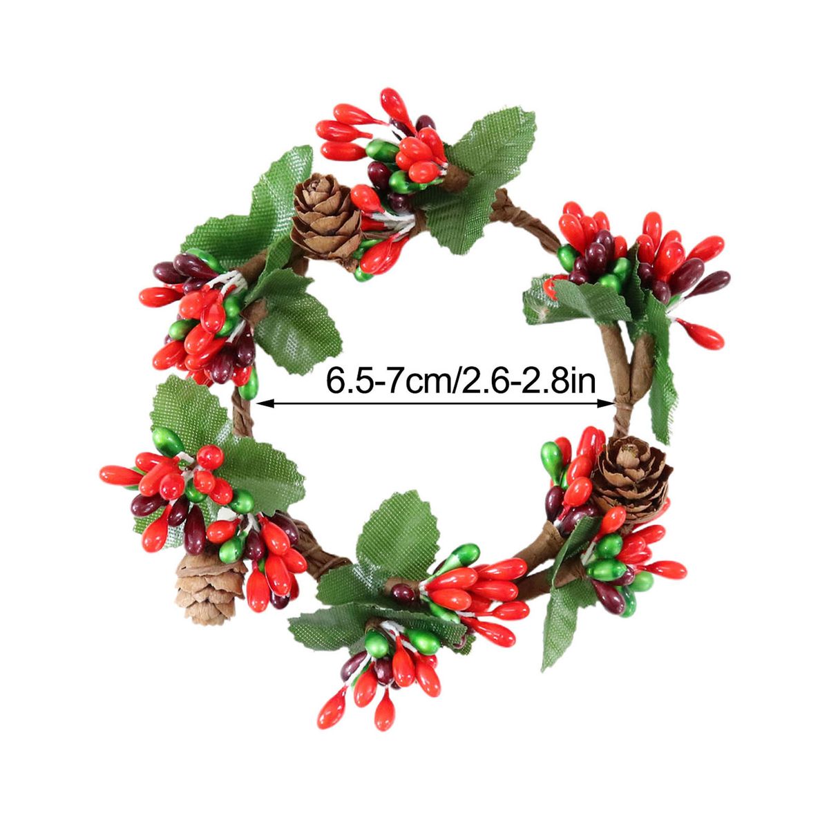 4PCS Eucalyptus Candle Ring Leaves Wreath Pillar Candle