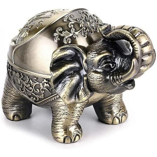 Ashtray With Lid  Retro Elephant Metal Ashtray Indoor And Outdoor