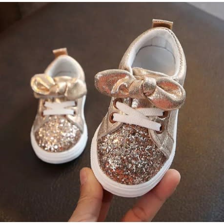 Girl's Sequin Bow Knot Sneakers