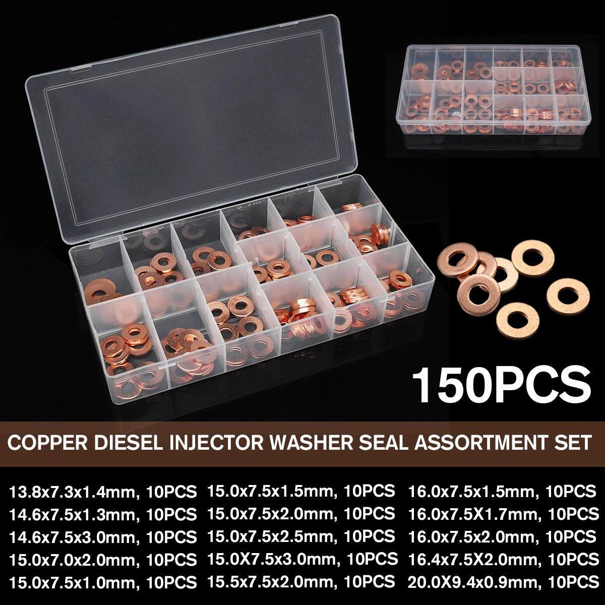 150pc Copper Washer Seal Assortment Set