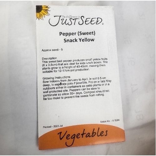 Sweet Yellow Pepper Seeds -5seeds