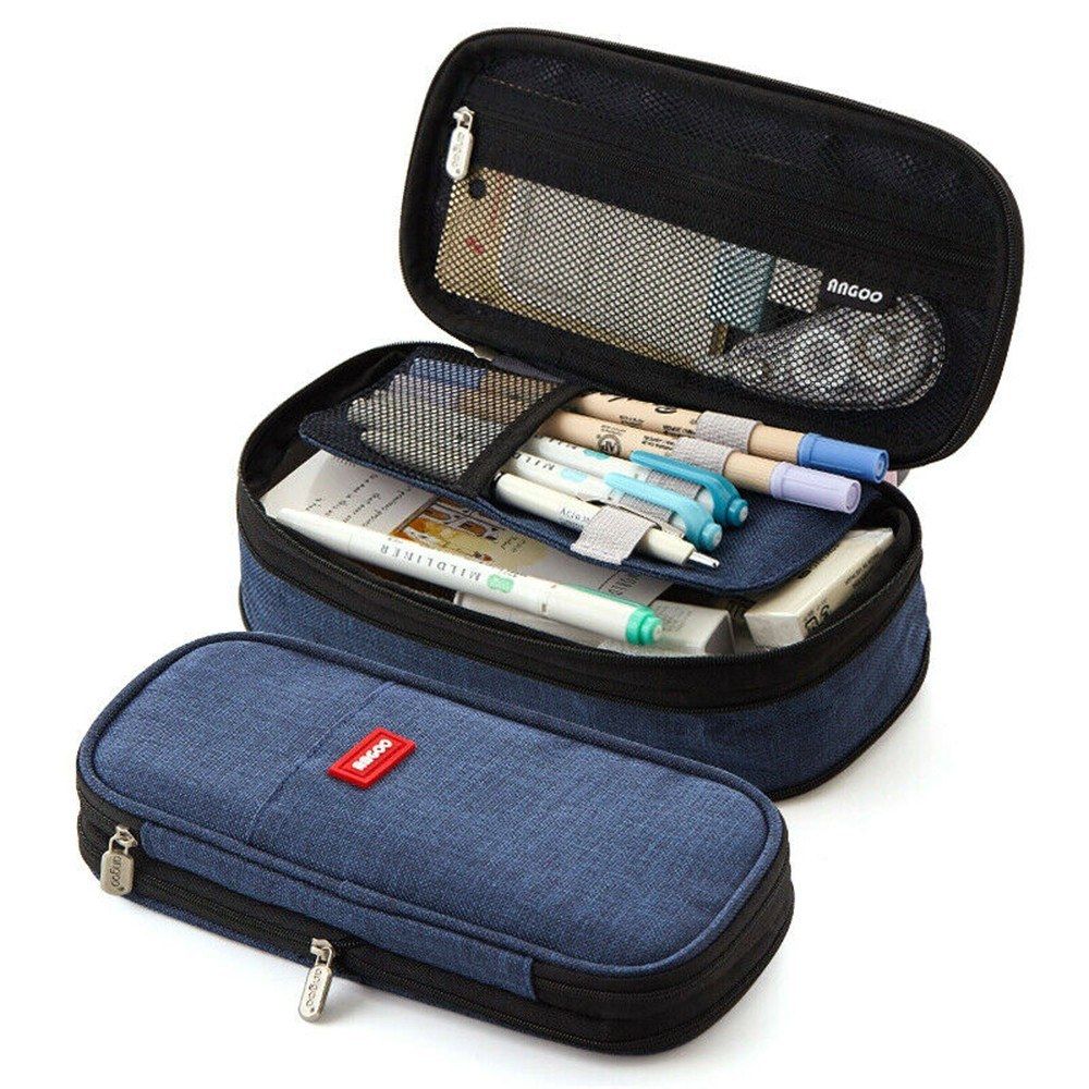 Large Capacity School Pencil Case Stationery Zipper Pocket