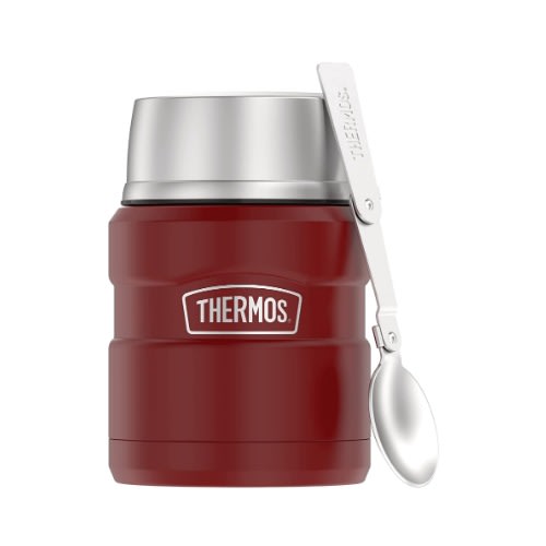 Double Wall Insured Vacuum Food Flask - Rustic Red - 470ml