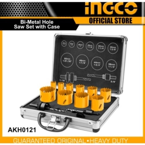 Ingco -Bi-metal Hole Saw Set With Case -  12 Pieces