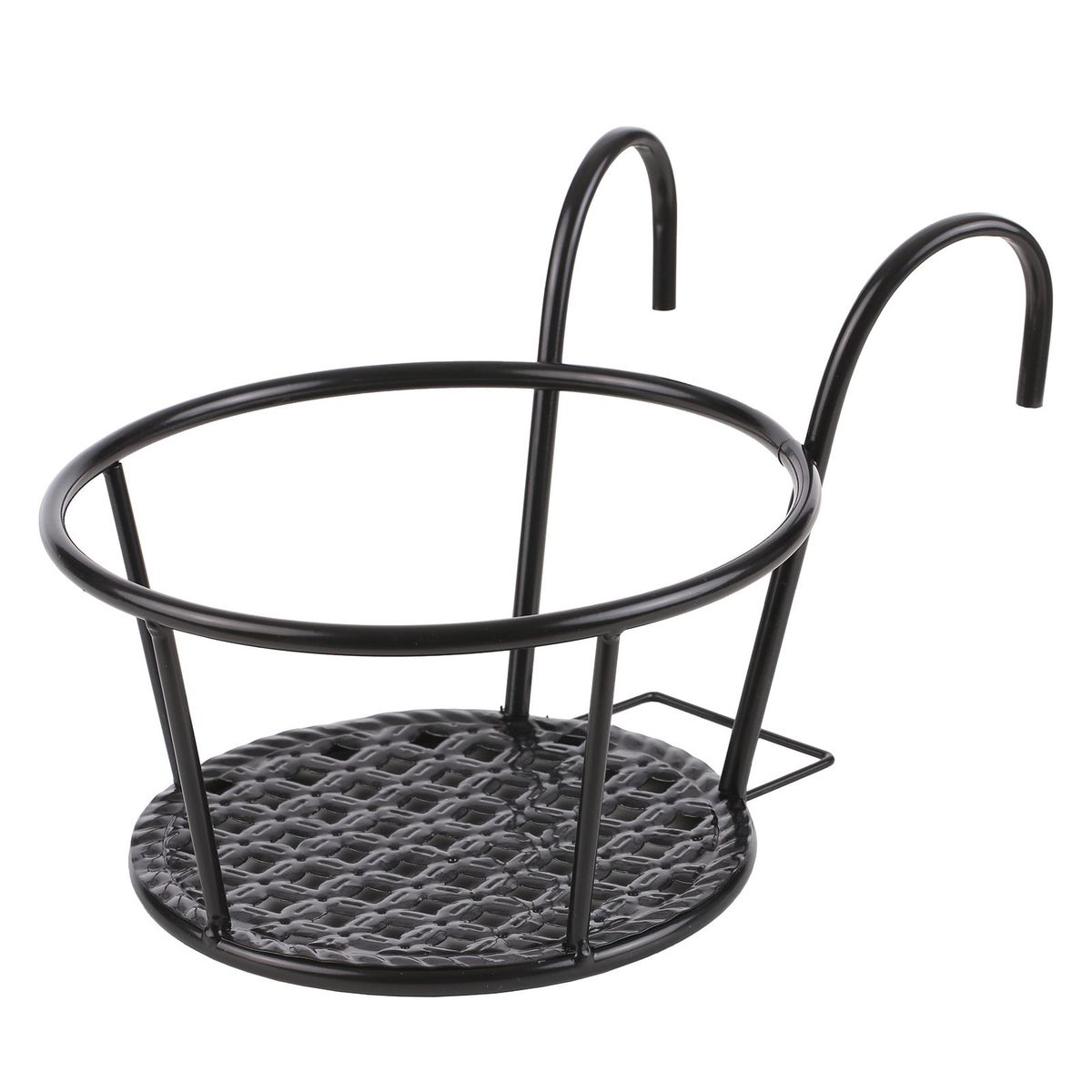 1 Pack Iron Art Plant Stand Rack Pastoral Flower Shelf Heavy Duty Balcony Patio Deck Window Hanging Planter Office Plant Holder with Hook for Indoor and Outdoor