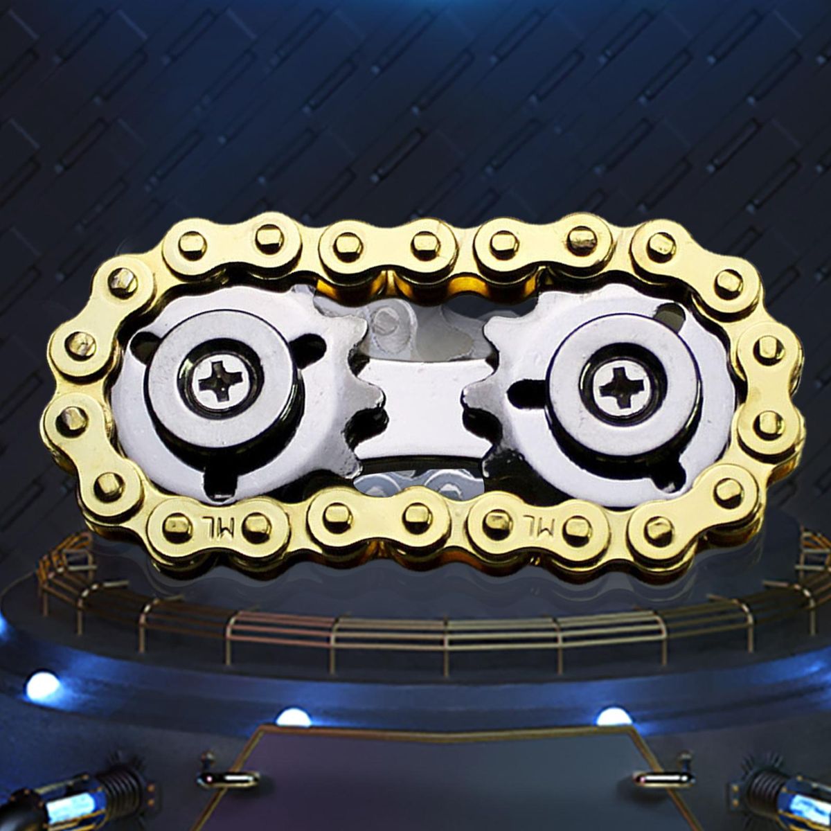 Fingertip Gear Chain Fingertip Gear Chain Anti Stress Toy Golden