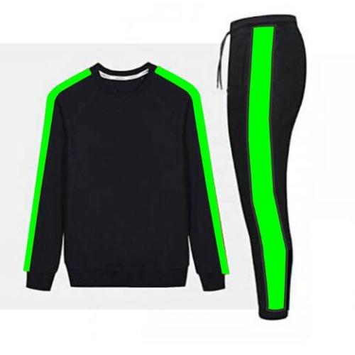 Neon Stripe Black Sweatshirt And Jogger