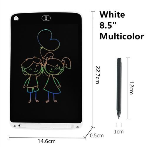 6.5/8.5inch LCD Writing Tablet Children Magic Blackboard Digital Drawing Board Painting Pad Brain Game Kids Toys Girls Best Gift(#white8.5multicolor)