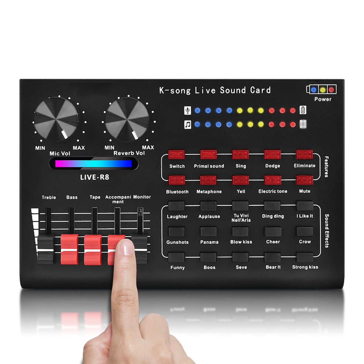 R8 Voice Changer Sound Mixer Board For Live Sound Card