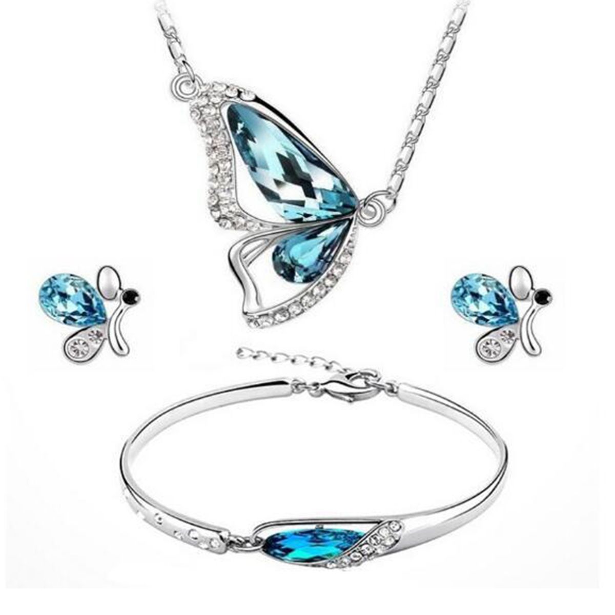 Crystalline Jewelries Set For Women Choker Necklace Clavicle