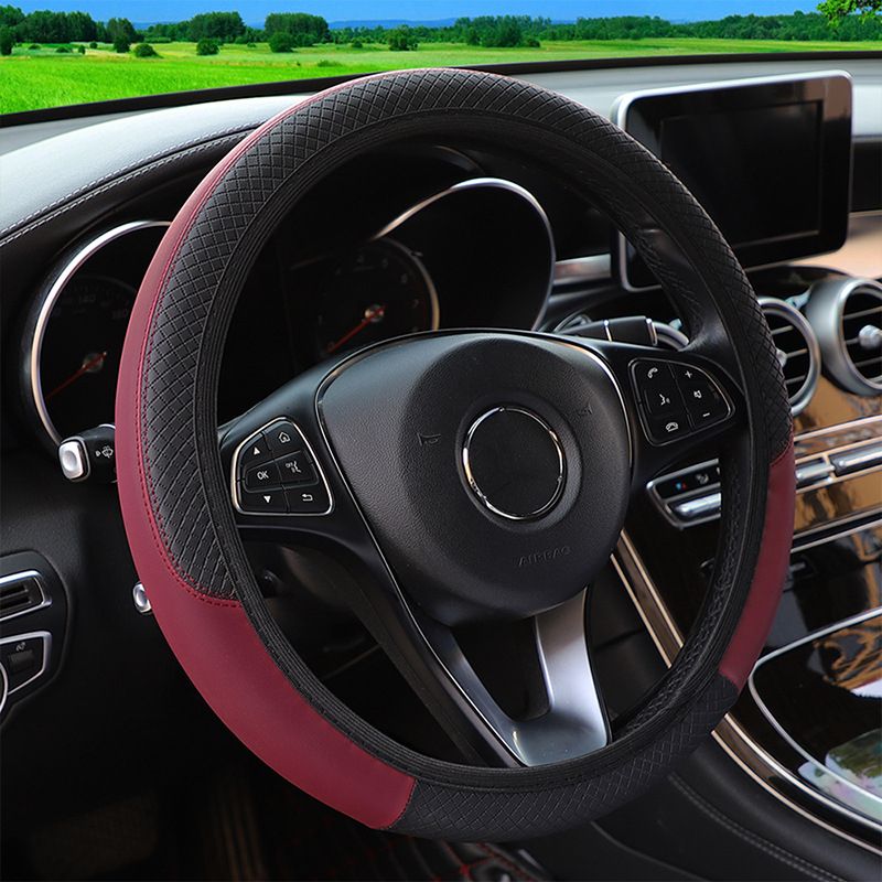 Car Steering Wheel Cover Colorful Leather Elastic No Inner