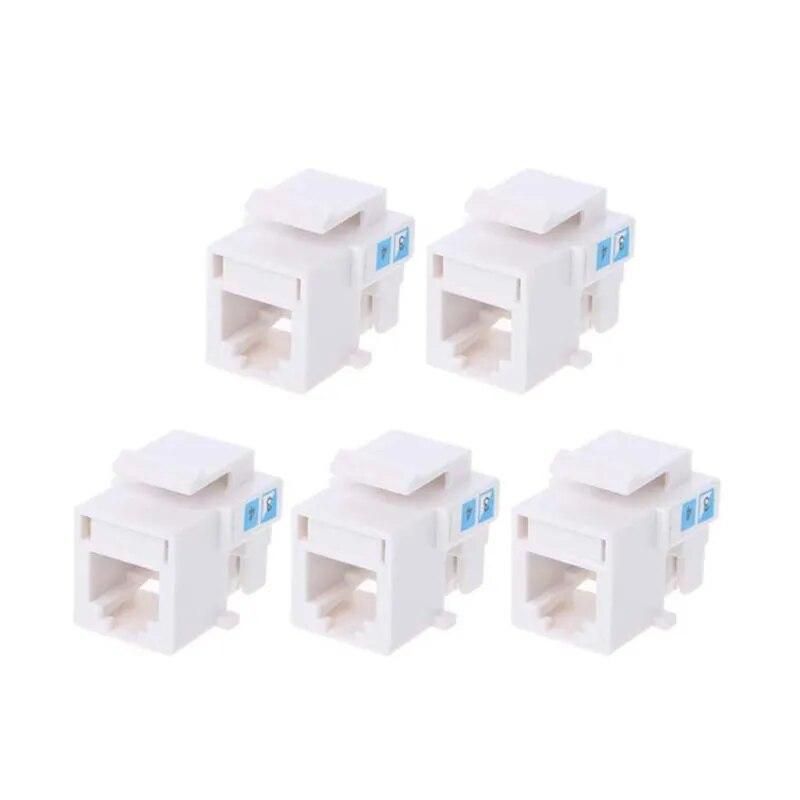 5Pcs Tool-free Telephone Module RJ11 Network CAT3 Voice Module Gold-plated Adapter Telephone Extender Keystone