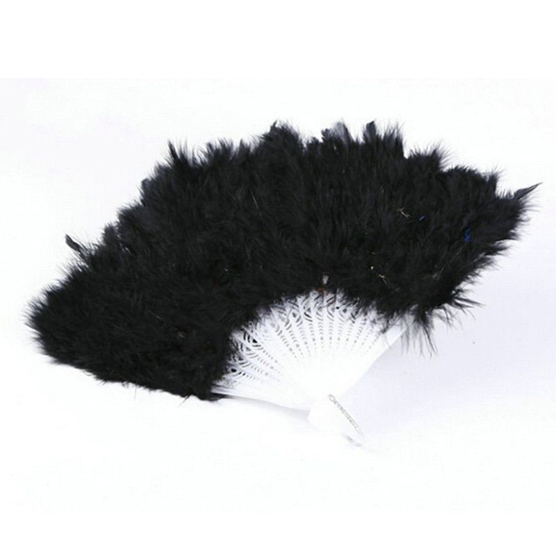 1 PCS Showgirl Feather Fans Folding Dance Hand Fan Fancy
