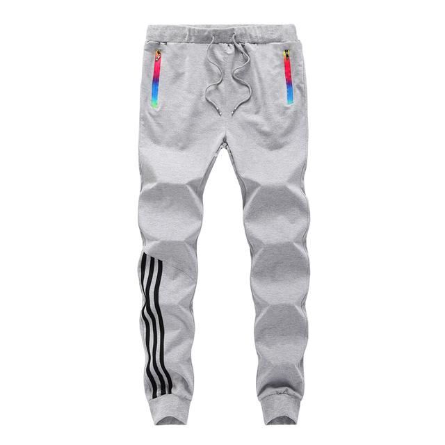 Men's cotton tracksuit pants Black and gray black and gray striped brand trousers for 5XL training