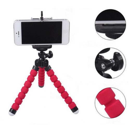 Flexible Octopus Phone Holder Tripods - Red