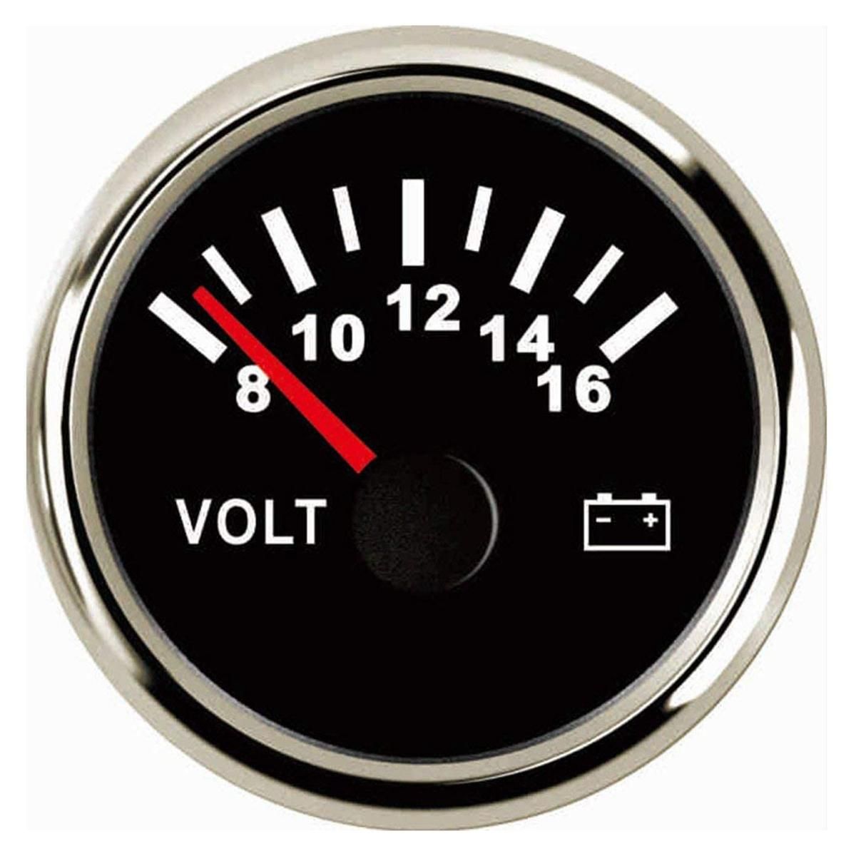 52mm Universal Digital Voltmeter Gauge Volt Meter 8-16V for Boat Yacht Auto Motor Home Truck