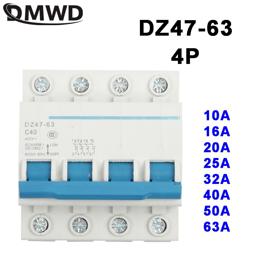 400V AC 40A 63A DZ47-63 32A 10A DMWD 50A 25A 4P 20A 16A