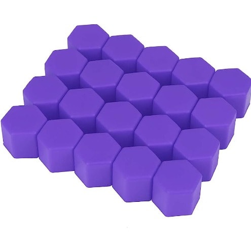 Silicone Wheel Hub Cover - 20pcs - 19mm  - Purple