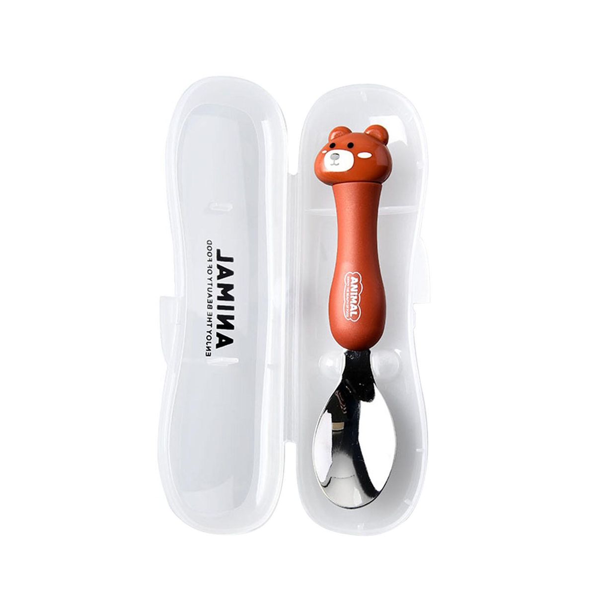 Children Stainless Steel Spoons Students Cute Portable Tableware Lovely Cartoon Animal Spoons