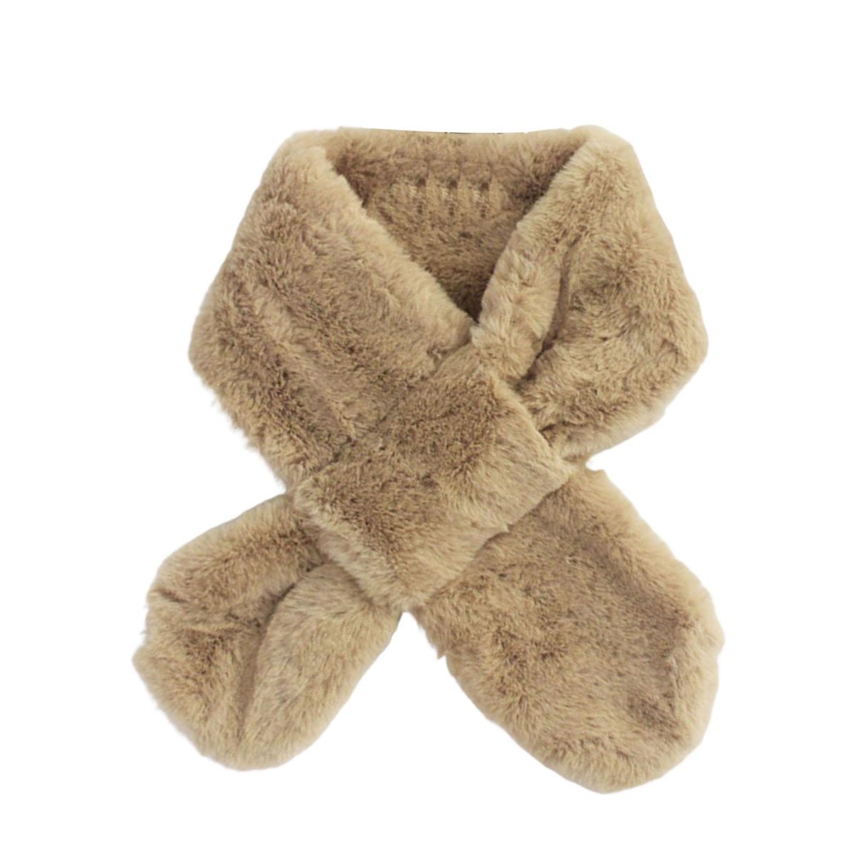 Children Scarf Baby Thickened Faux Rabbit Fur Scarf Khaki