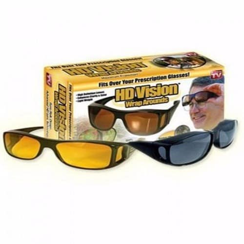 HD Vision Day & Night Wrap Around Glasses - Set Of 2