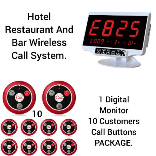 Wireless Call System 10 Buttons - 1 Monitor Pack