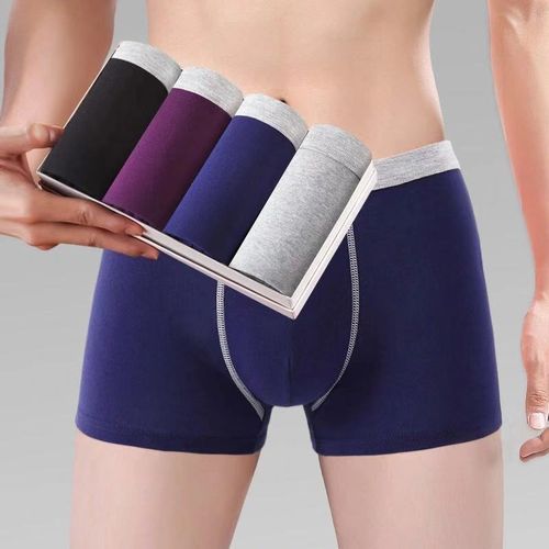 4 Pieces Of Men's Pure Cotton Panties In Plain